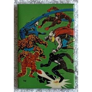 Thor, Daredevil, Spider-Man, FANTASTIC FOUR PIN, Marvel Comics, Copper Age, 1986